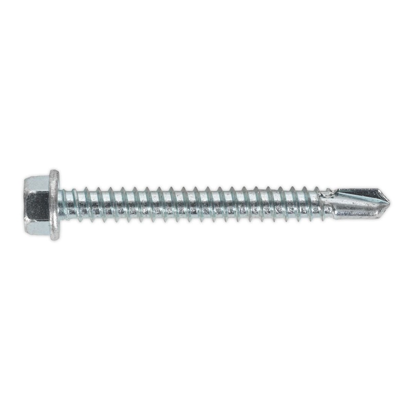Sealey Self-Drilling Screw 5.5 x 50mm Hex Head Zinc Pack of 100