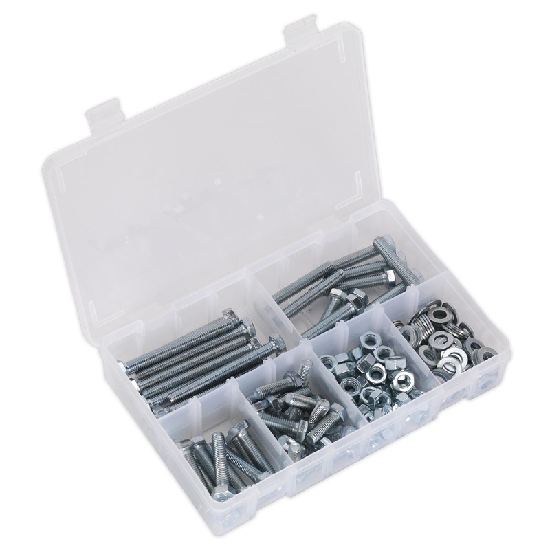 Sealey Setscrew, Nut & Washer Assortment 220pc High Tensile M8 Metric