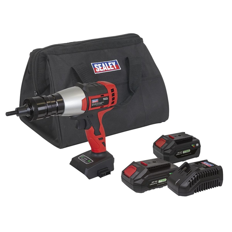 Sealey Brushless Cordless Nut Riveter 20V SV20 Series - 2 Batteries