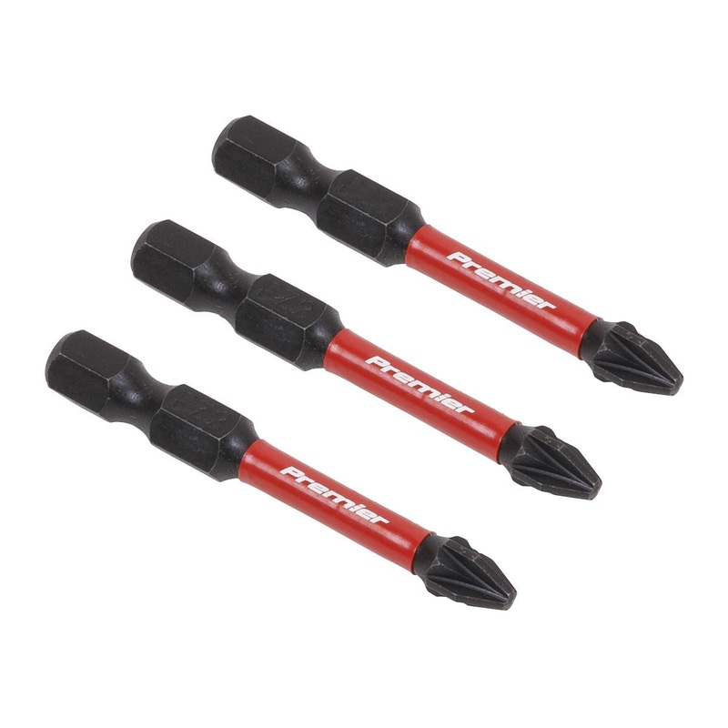 Sealey Premier Pozi #2 Impact Power Tool Bits 50mm - 3pc