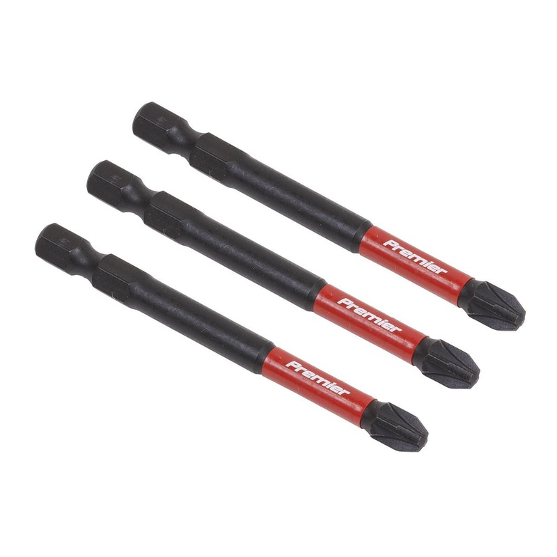 Sealey Premier Pozi #3 Impact Power Tool Bits 75mm - 3pc
