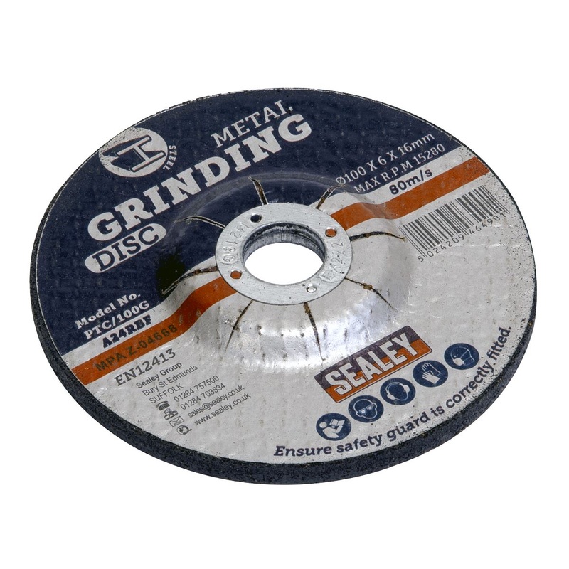 Sealey Grinding Disc 100 x 6mm 16mm Bore