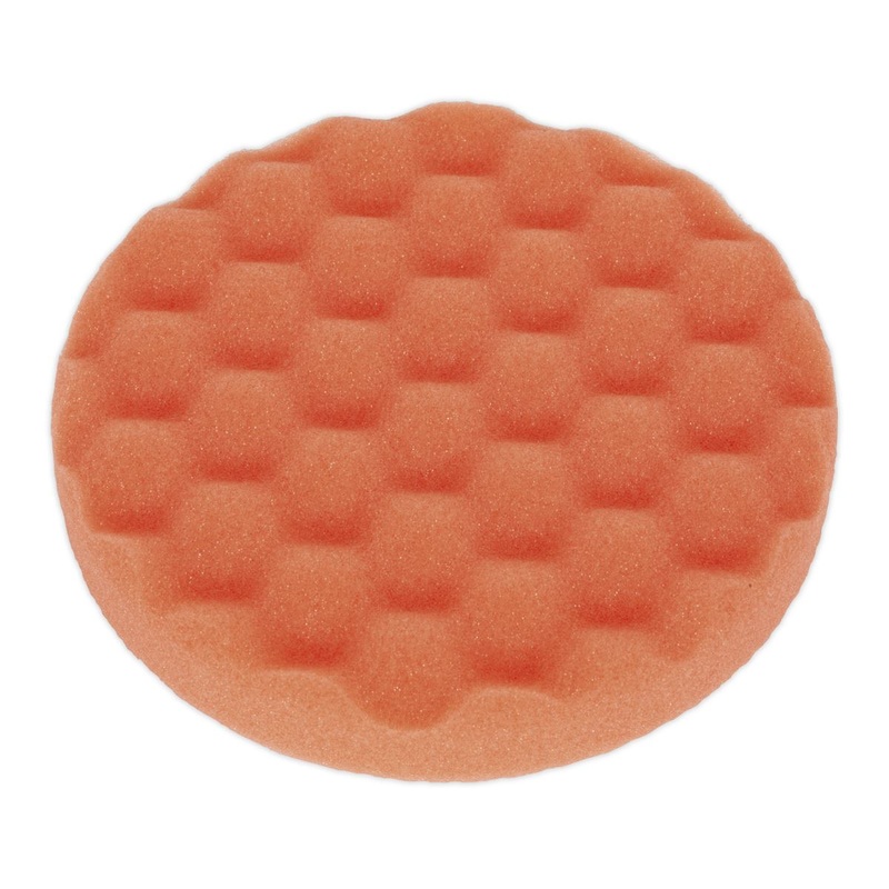 Sealey Buffing & Polishing Foam Head Hook & Loop 150 x 25mm Orange/Firm