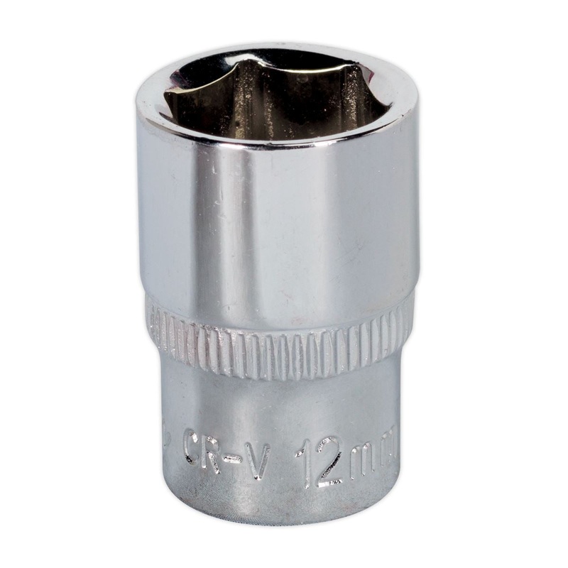 Sealey Premier WallDrive Socket 12mm 1/4"Sq Drive Fully Polished
