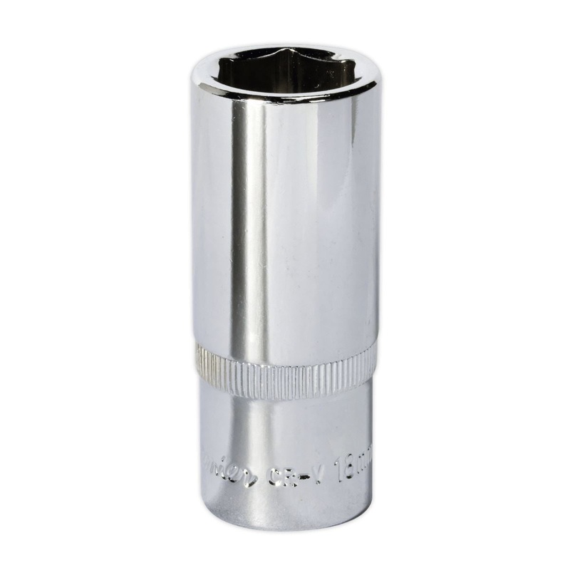 Sealey Premier WallDrive Socket 18mm Deep 3/8"Sq Drive Fully Polished
