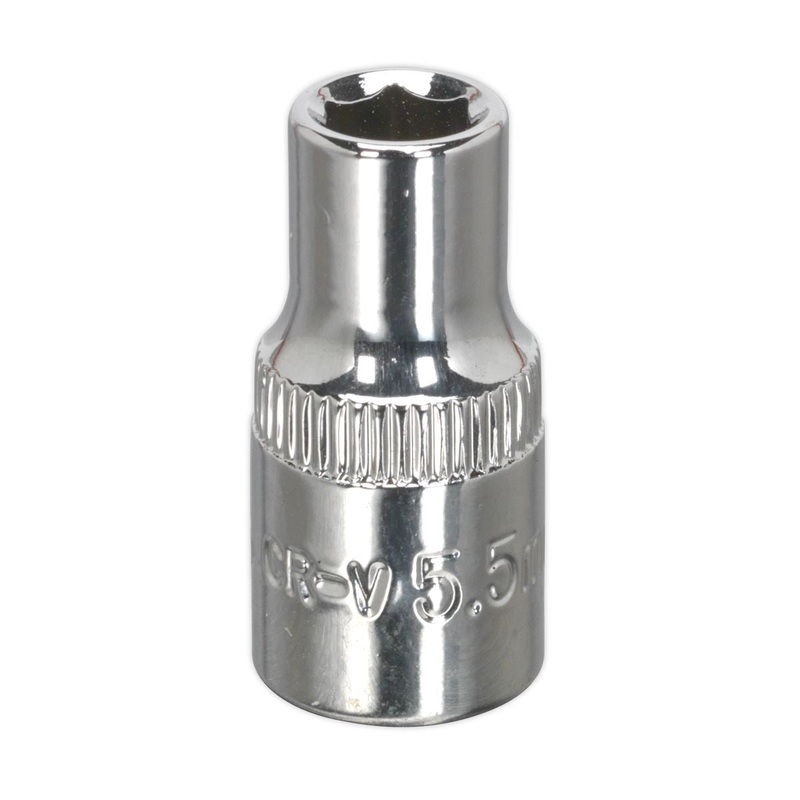 Sealey Premier WallDrive Socket 5.5mm 1/4"Sq Drive Fully Polished