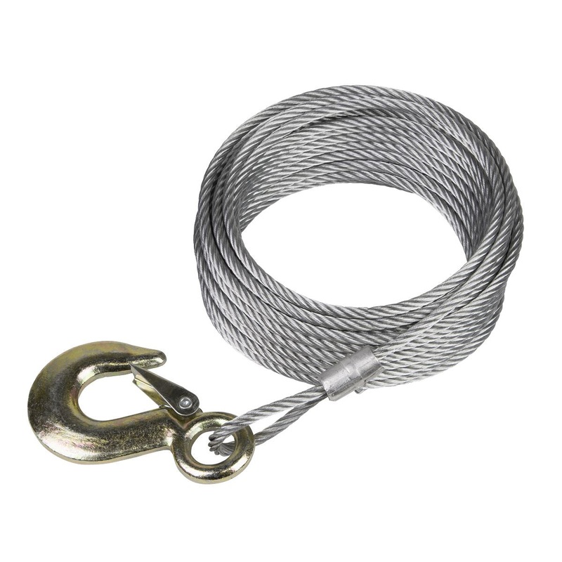 Sealey Winch Cable/Wire Rope 5.1mm x 10m 1350kg Breaking Strength with Forged Hook