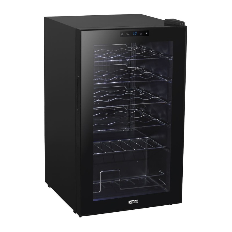 Baridi 24 Bottle Wine Fridge with Digital Touchscreen Controls & LED Light, Black
