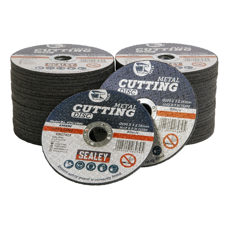 Sealey Cutting Disc Pack of 50 100 x 3mm 16mm Bore