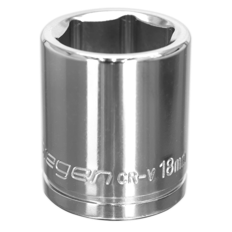 Siegen by Sealey WallDrive Socket 18mm 3/8"Sq Drive
