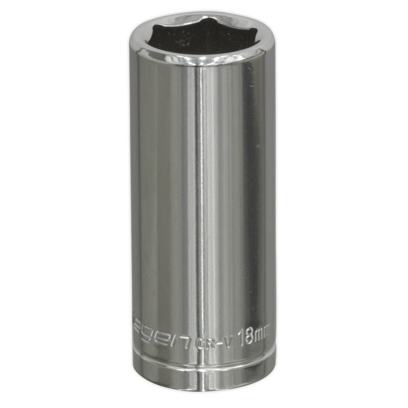 Siegen by Sealey WallDrive Socket 18mm Deep 3/8"Sq Drive