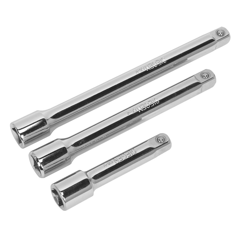 Siegen by Sealey Extension Bar Set 3pc 3/8"Sq Drive
