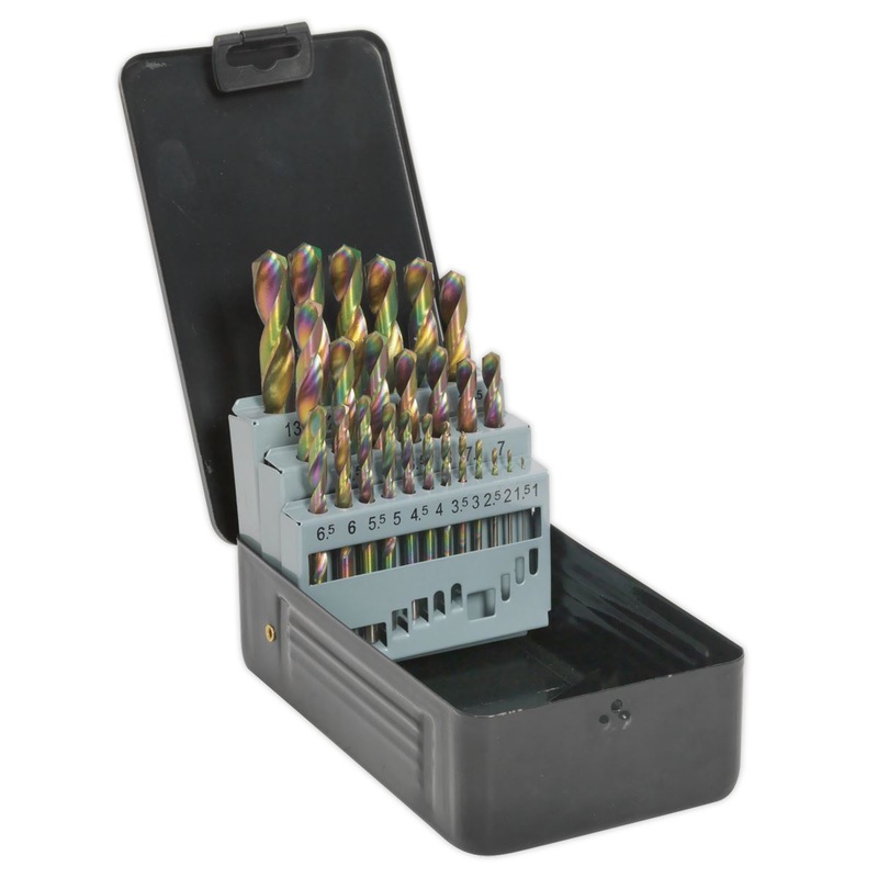 Siegen by Sealey HSS Drill Bit Set 25pc Edge Ground - Metric DIN 338