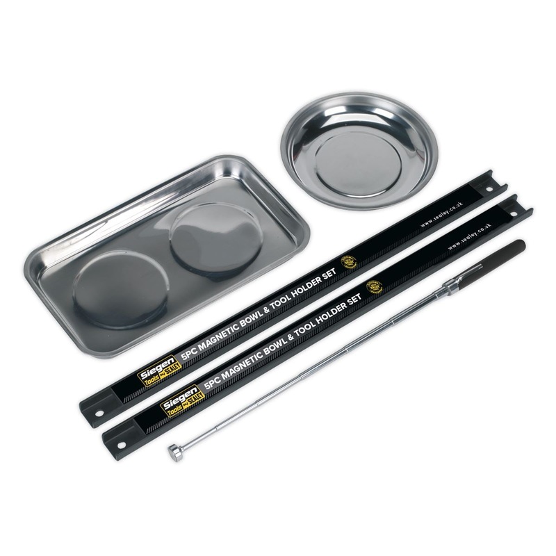 Siegen by Sealey Magnetic Bowl & Tool Holder Set 5pc