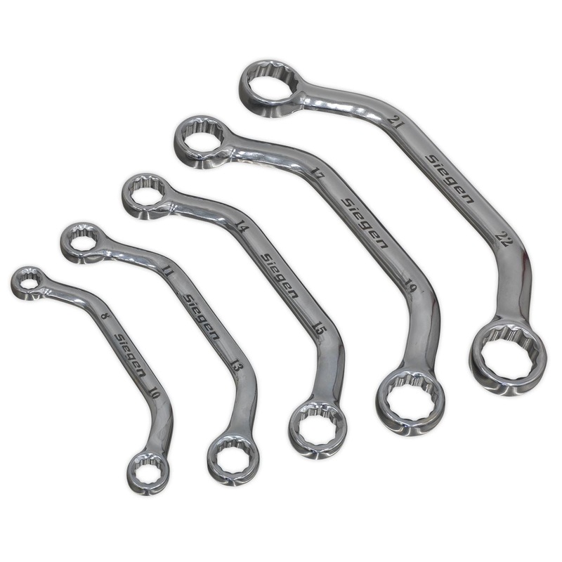 Siegen by Sealey Obstruction Spanner Set 5pc Metric