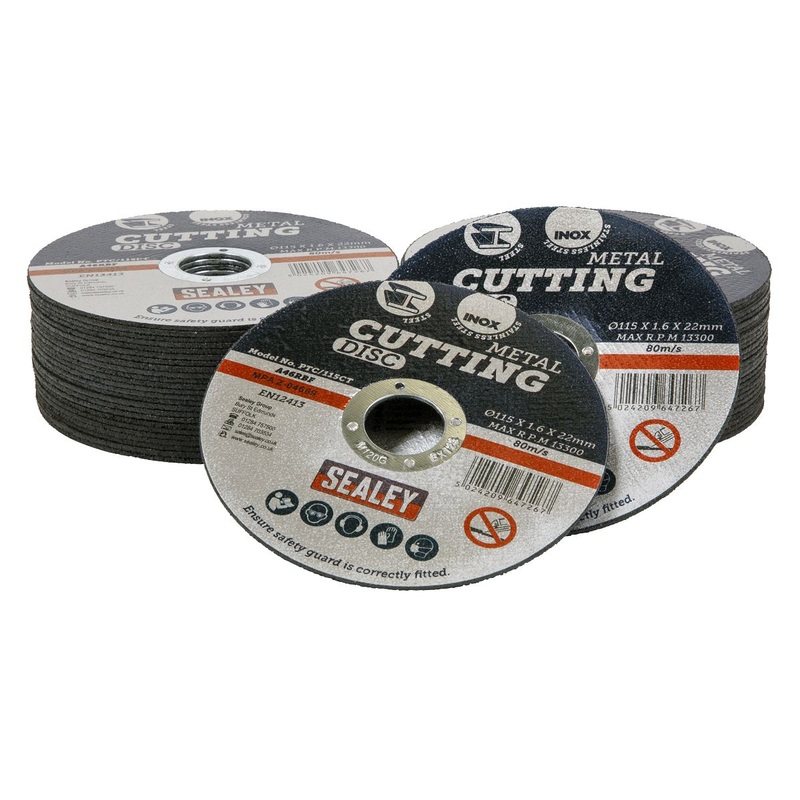 Sealey Cutting Disc Pack of 50 115 x 1.6mm 22mm Bore