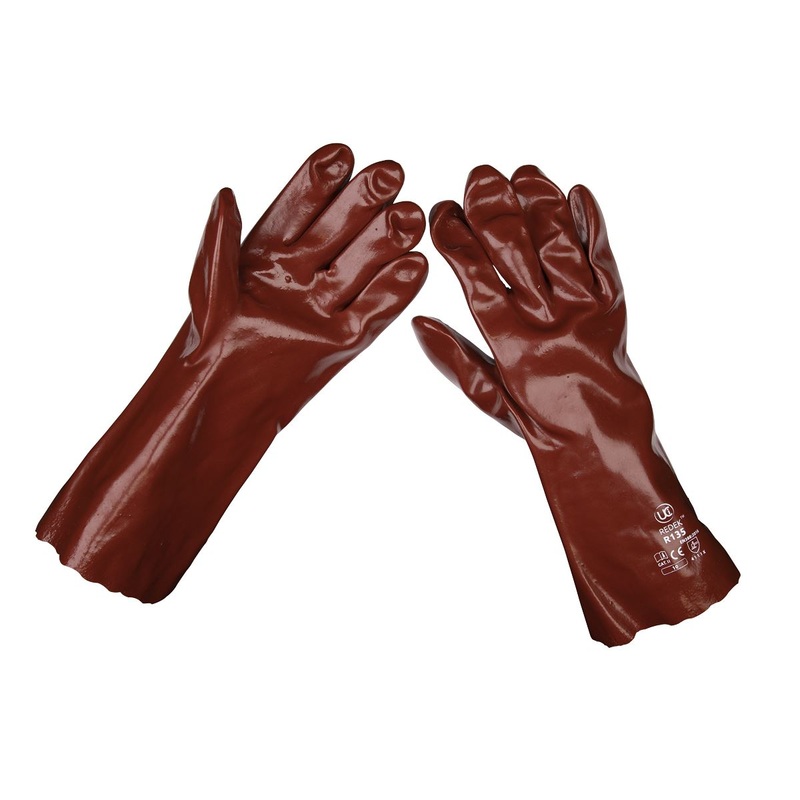 Sealey General Purpose PVC Gauntlets 355mm Cuffed Pair