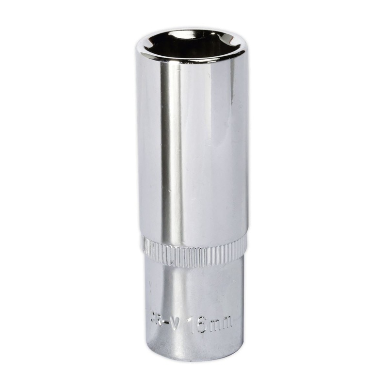 Sealey Premier WallDrive Socket 16mm Deep 3/8"Sq Drive Fully Polished