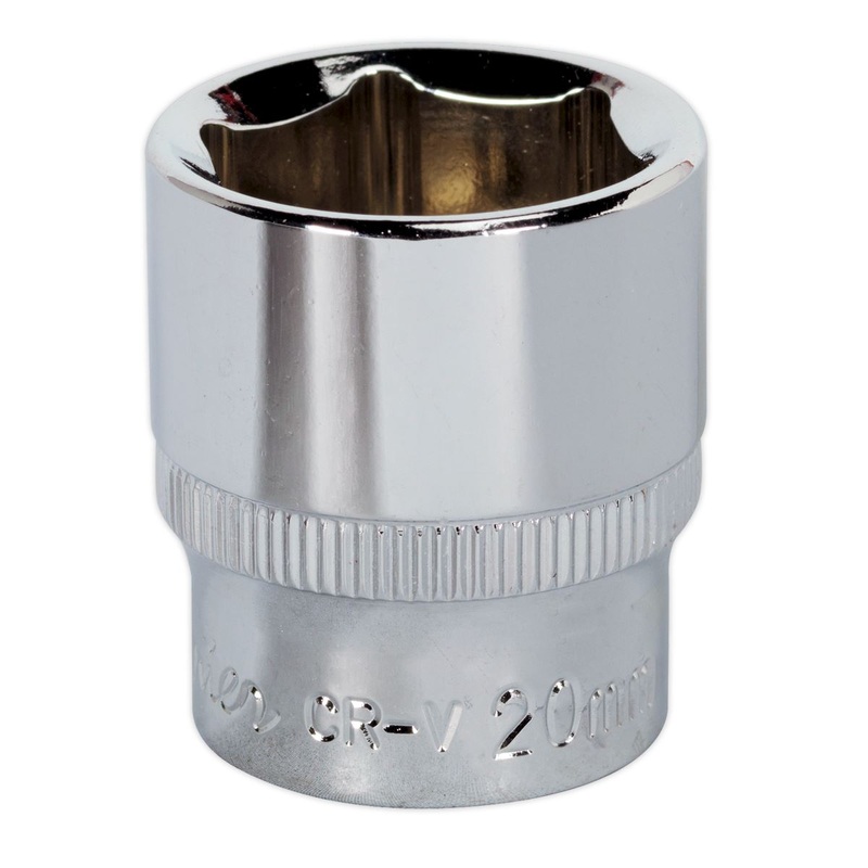 Sealey Premier WallDrive Socket 20mm 3/8"Sq Drive Fully Polished