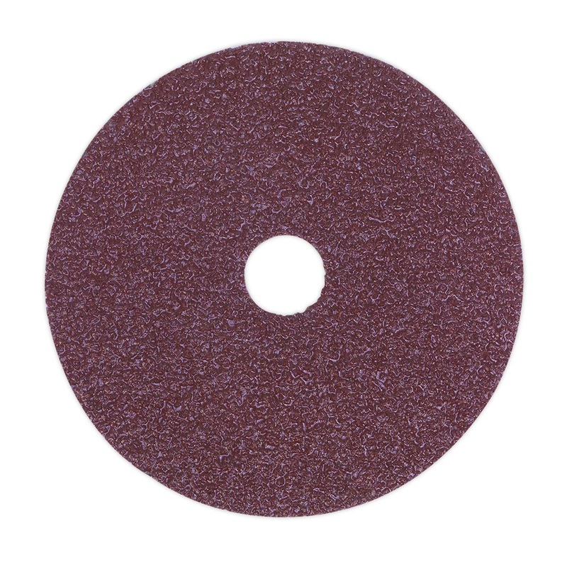 Sealey Sanding Disc Fibre Backed 115mm 50Grit Pack of 25
