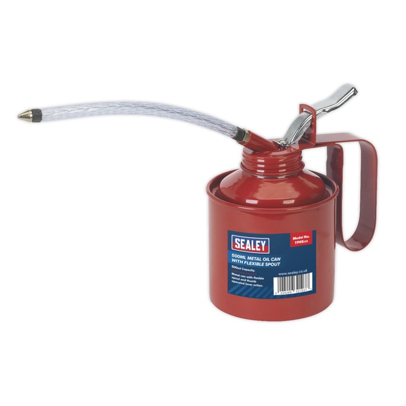 Sealey Metal Oil Can Flexible Spout 500ml