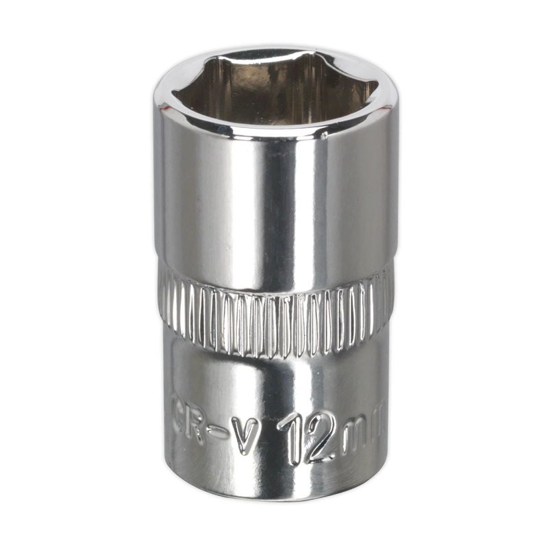 Sealey Premier WallDrive Socket 12mm 3/8"Sq Drive Fully Polished
