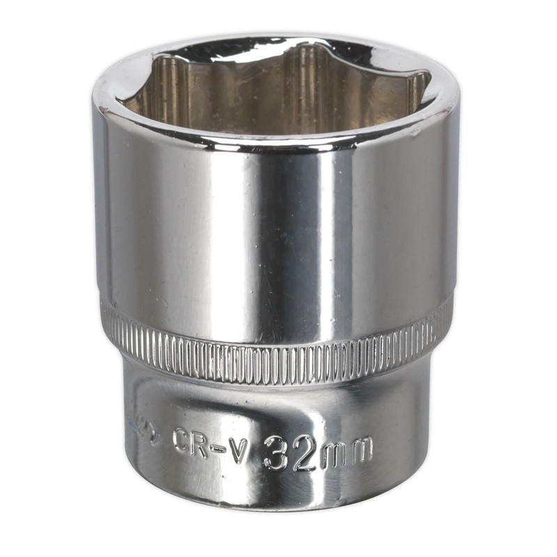 Sealey Premier WallDrive Socket 32mm 1/2"Sq Drive Fully Polished