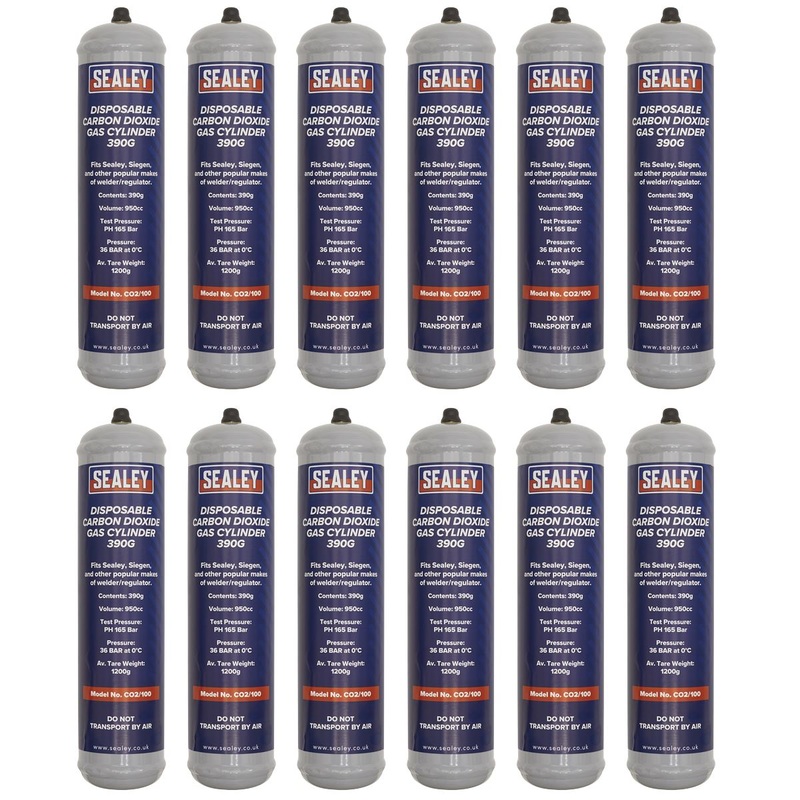 Sealey Gas Cylinder Disposable Carbon Dioxide 390g - Box of 12