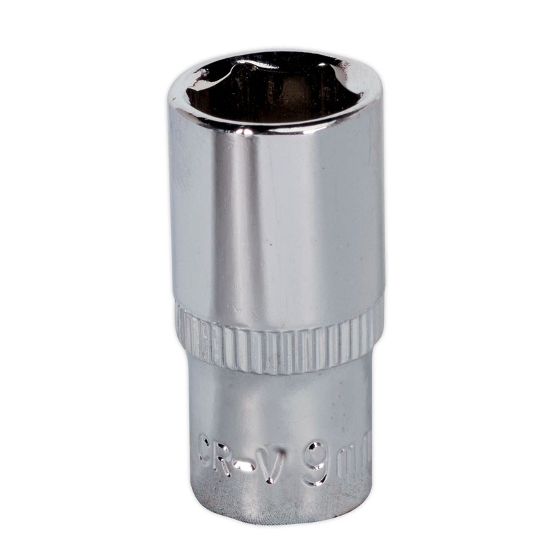 Sealey Premier WallDrive Socket 9mm 1/4"Sq Drive Fully Polished