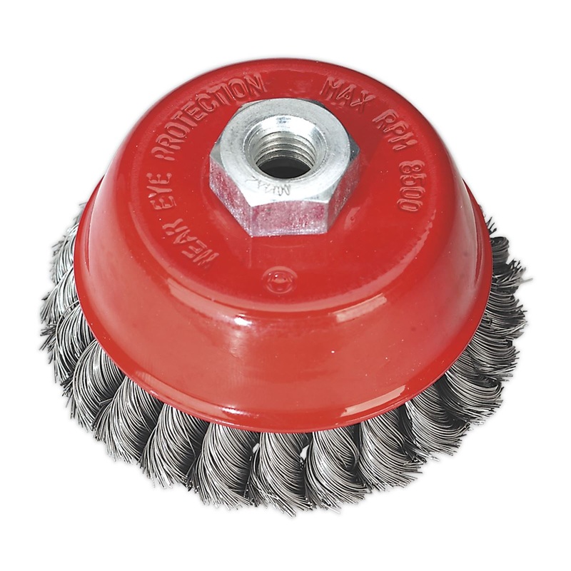 Sealey Twist Knot Wire Cup Brush 100mm M14 x 2mm