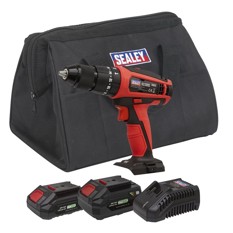 Sealey Combi Drill Kit 13mm 20V SV20 Series - 2 Batteries