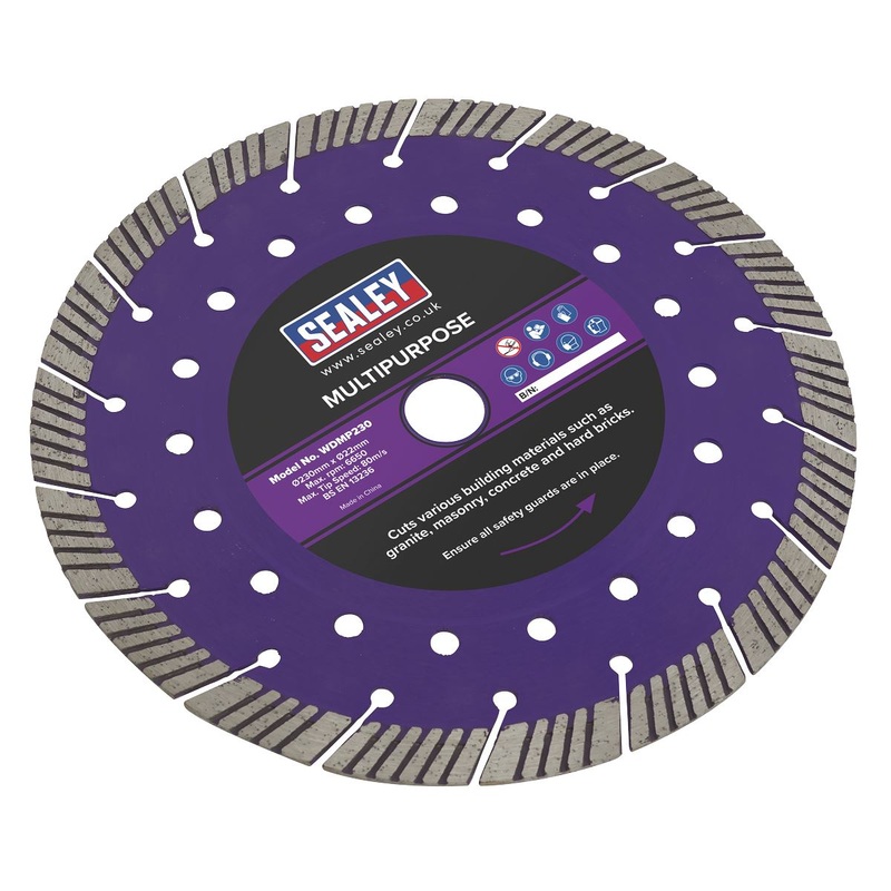 Sealey Cutting Disc Multipurpose Dry/Wet Use 230mm