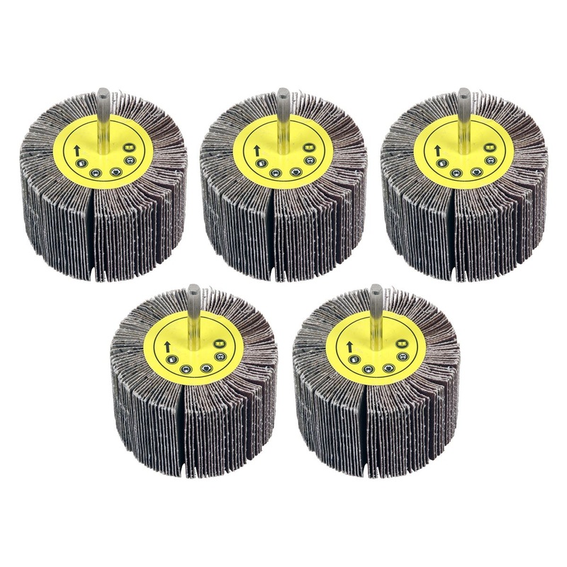 Sealey Flap Wheel 80 x 50mm 6mm Shaft Assorted Grit - Pack of 5