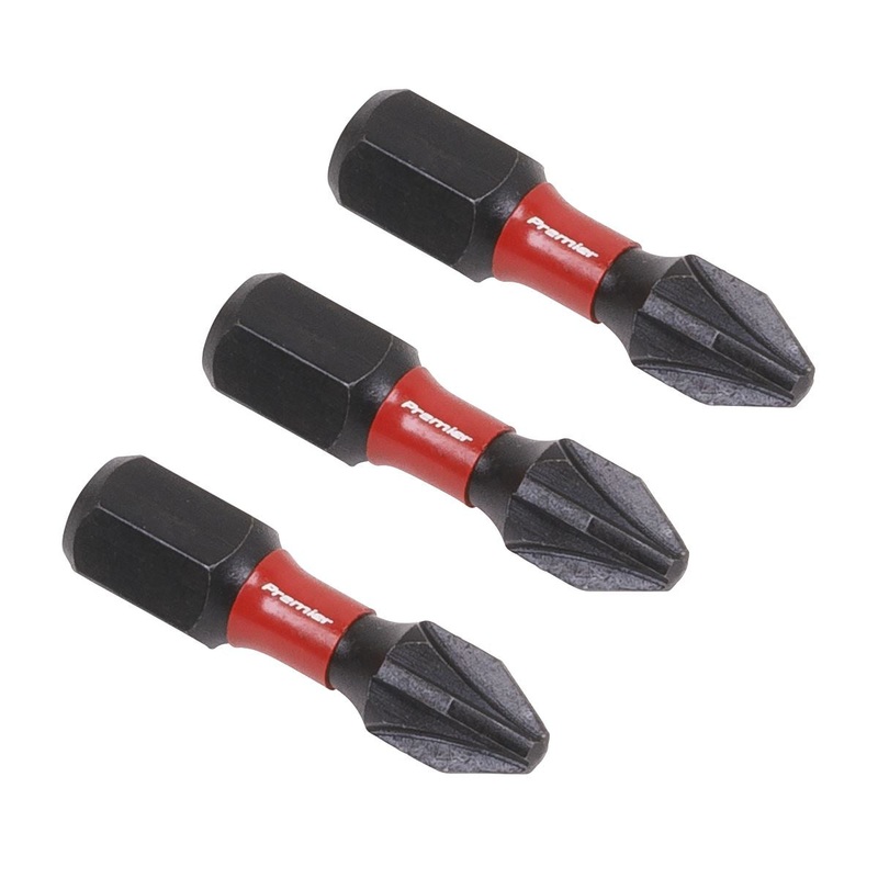 Sealey Premier Pozi #2 Impact Power Tool Bits 25mm - 3pc