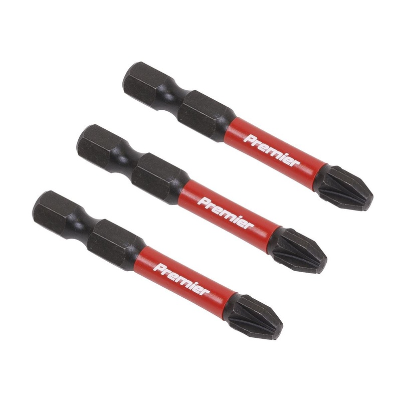 Sealey Premier Pozi #3 Impact Power Tool Bits 50mm - 3pc
