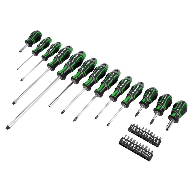 Sealey Premier Screwdriver & Bit Set 33pc GripMAX - Hi-Vis