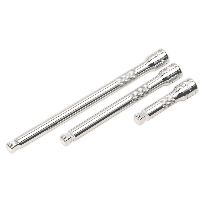 Sealey Premier Wobble/Rigid Extension Bar Set 3pc 3/8"Sq Drive