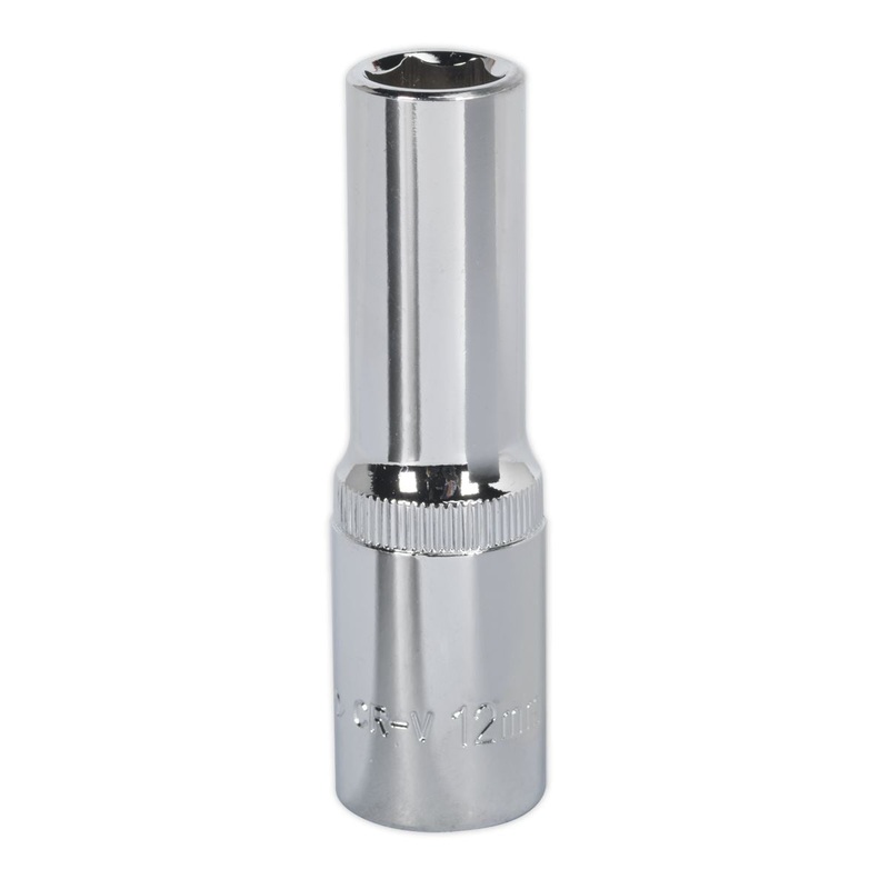 Sealey Premier WallDrive Socket 12mm Deep 1/2"Sq Drive Fully Polished