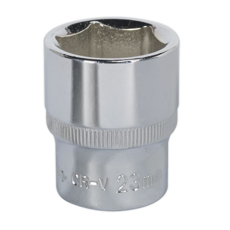Sealey Premier WallDrive Socket 23mm 1/2"Sq Drive Fully Polished