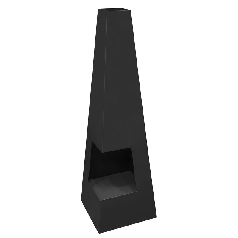 Dellonda Chiminea, Wood Burner, Heater for Outdoors W45cm x H150cm - Black Steel
