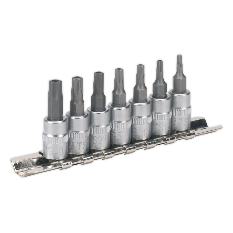 Sealey Premier TRX-TS* Security Socket Bit Set 7pc 1/4"Sq Drive