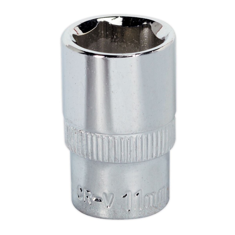 Sealey Premier WallDrive Socket 11mm 1/4"Sq Drive Fully Polished