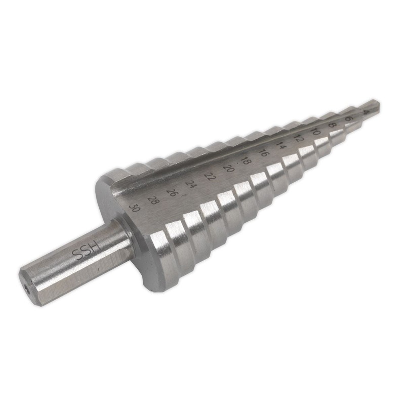 Sealey HSS M2 Step Drill Bit 4-30mm Double Flute