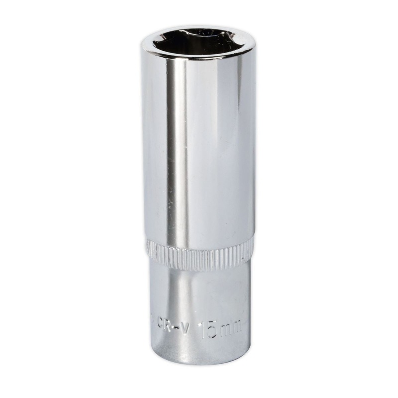 Sealey Premier WallDrive Socket 15mm Deep 3/8"Sq Drive Fully Polished