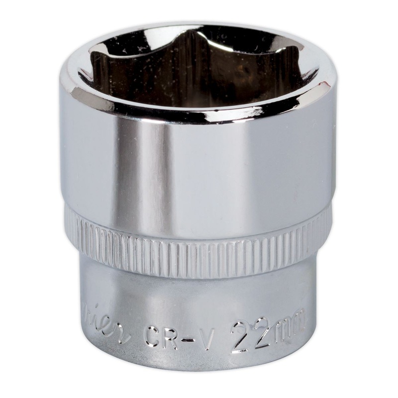 Sealey Premier WallDrive Socket 22mm 3/8"Sq Drive Fully Polished
