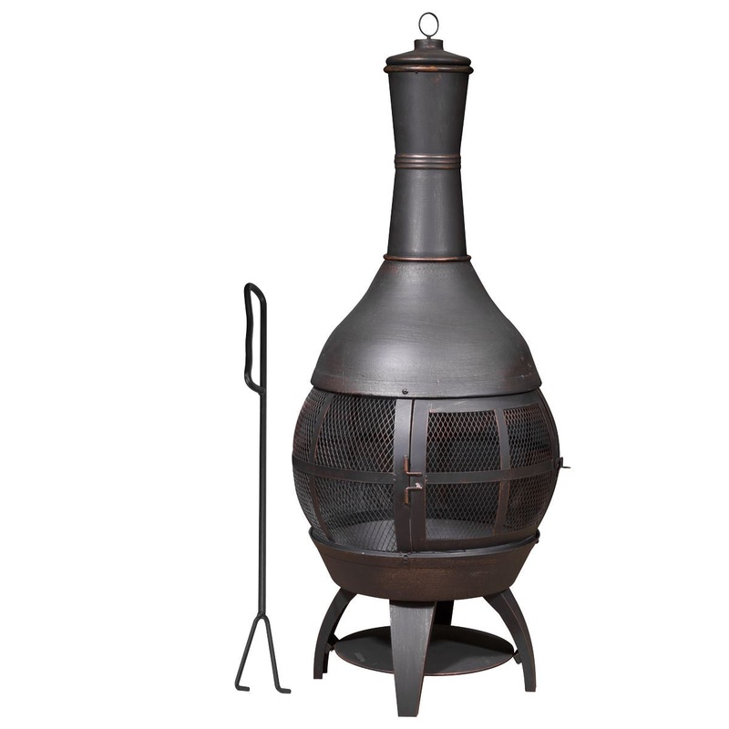 Dellonda Deluxe 360 Chiminea/Fire Pit/Outdoor Heater - Antique Bronze Finish - DG112