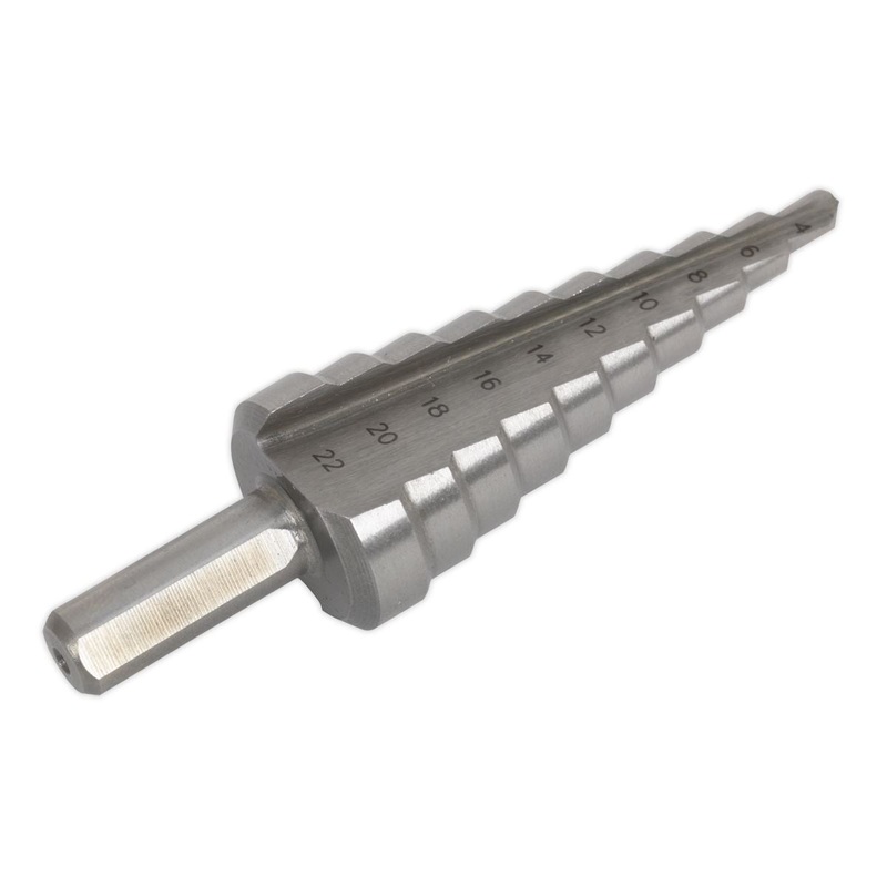 Sealey HSS M2 Step Drill Bit 4-22mm Double Flute