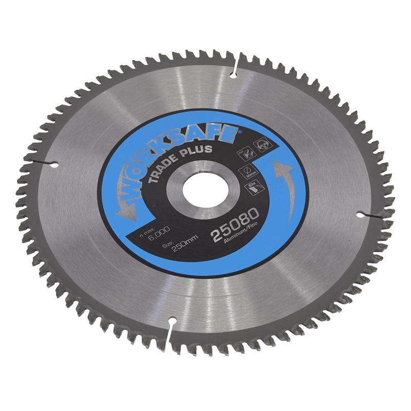 Worksafe by Sealey Aluminium Cutting TCT Saw Blade 250 x 30mm - 80tpu