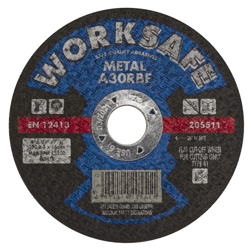 Worksafe by Sealey Cutting Disc Flat Metal 100 x 3.2 x 16mm