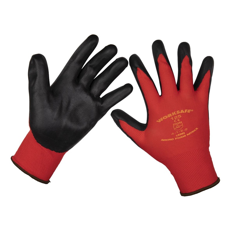 Worksafe by Sealey Flexi Grip Nitrile Palm Gloves (Large) - Pack of 120 Pairs